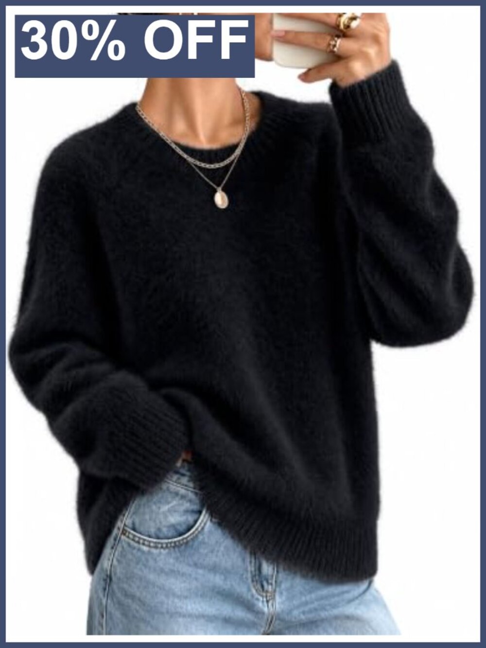 Lightweight Nylon Crewneck Pullover Sweater Long Sleeve Fall Winter Top